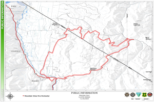 Eine detaillierte Karte einer geplanten Wanderroute mit Sehenswürdigkeiten, Text und Logos.
