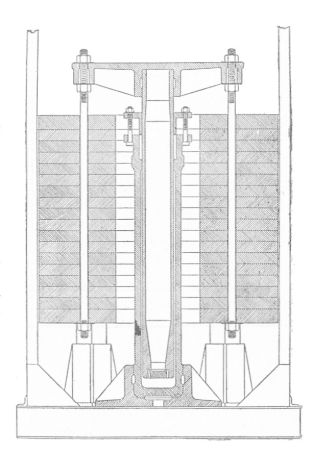 Eine Schwarz-Weiß-Zeichnung einer Wärmetauscher-Maschine mit zahlreichen angeschlossenen Drähten und begleitendem Text.