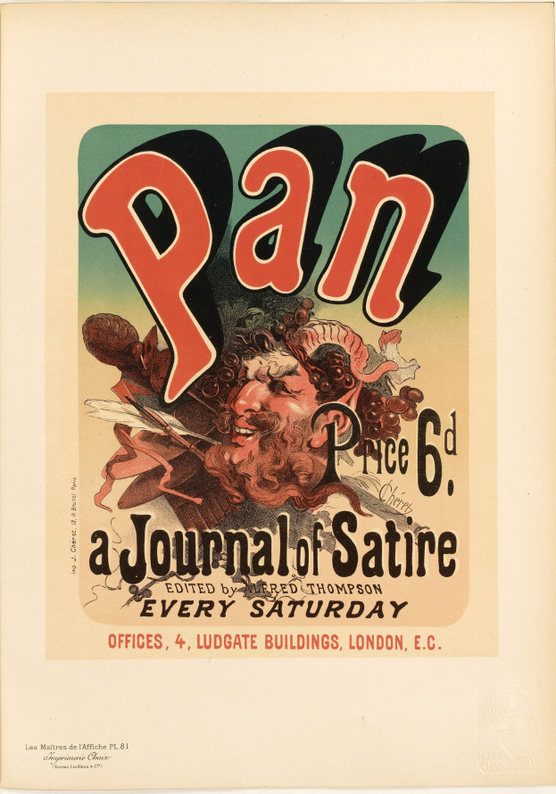 Plakat für "Pan: Eine Satirezeitschrift" mit einer Person in weißem Hemd mit kurzen dunklen Haaren und ernstem Gesichtsausdruck vor einem weißen Hintergrund mit fetter schwarzer zentrierter Schrift.