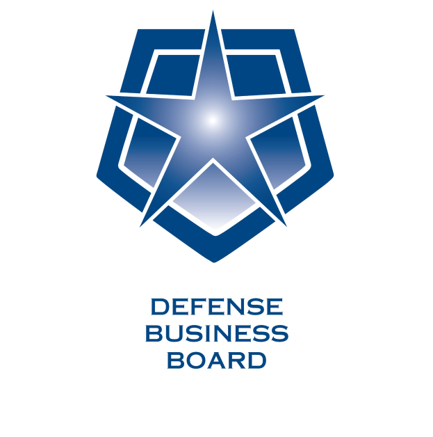 Blaues Logo mit dem Text "Defense Business Board" auf einem weißen Hintergrund.